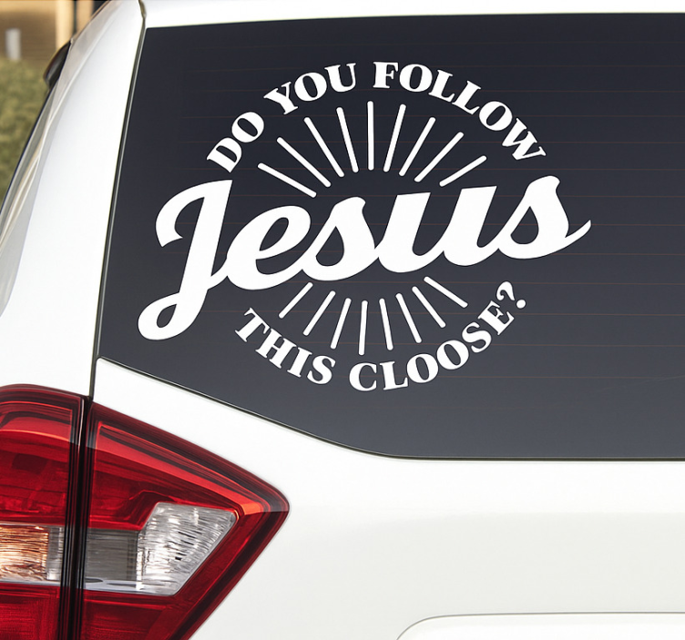 Jesus text humor car sticker - TenStickers