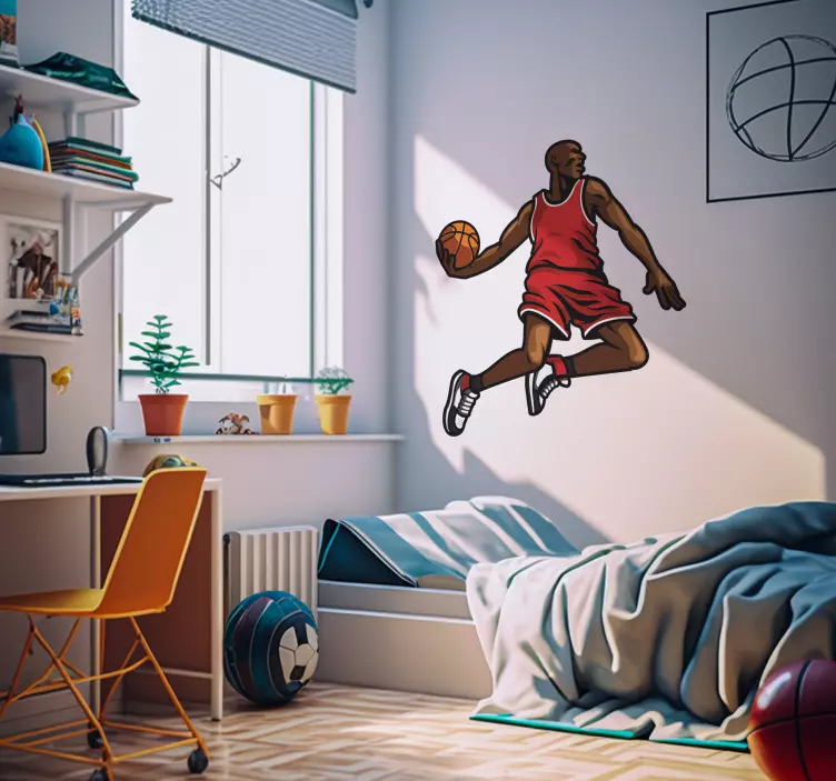 Jumping Basketball PlayerA basketball player who is able to jump  - TenStickers