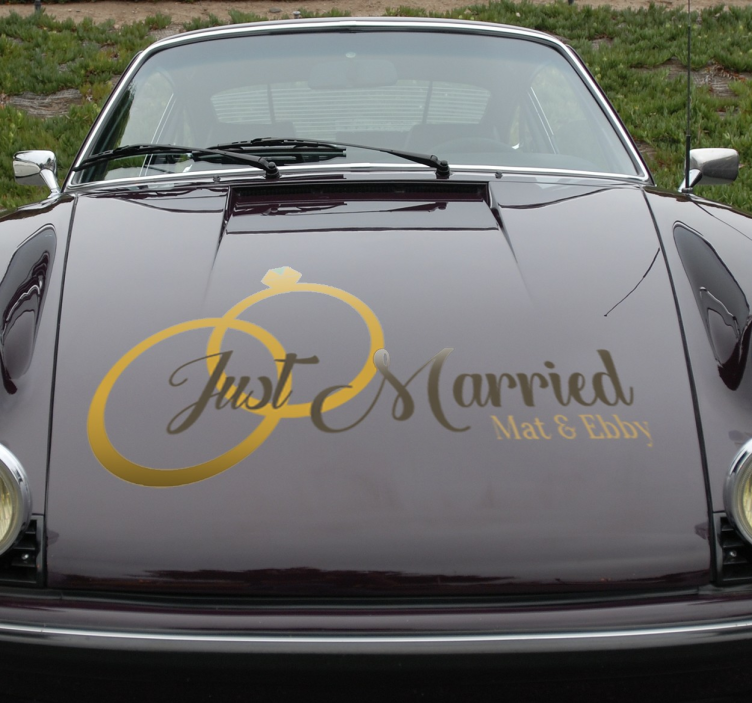 Just Married wedding sticker - TenStickers