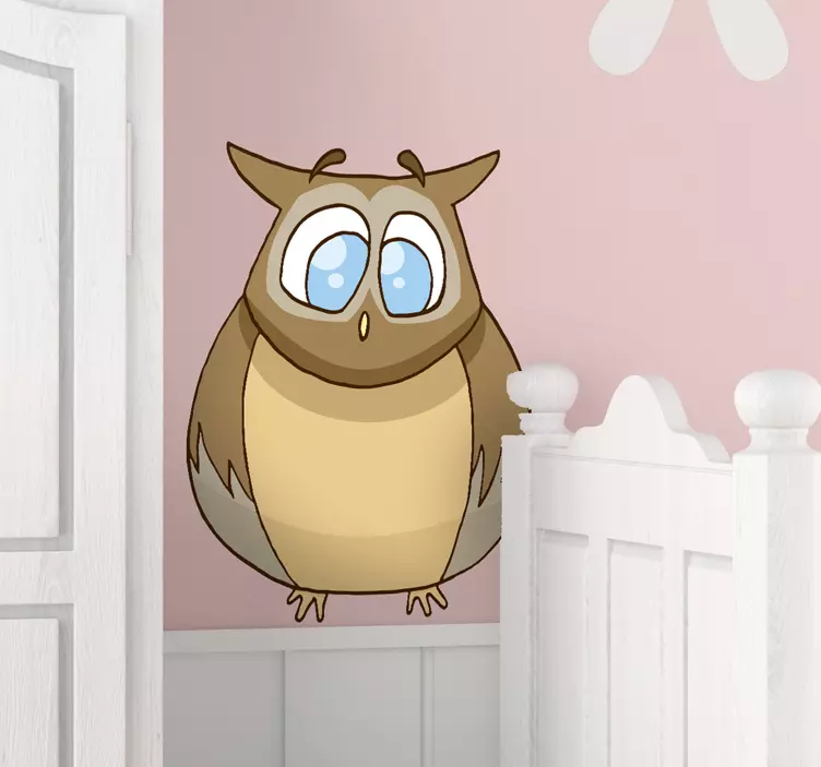 Kids Blue Owl Decal - TenStickers