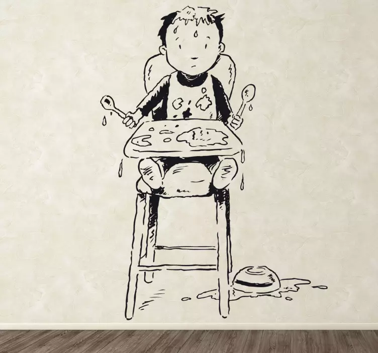 Kids Boy Highchair Wall Sticker - TenStickers