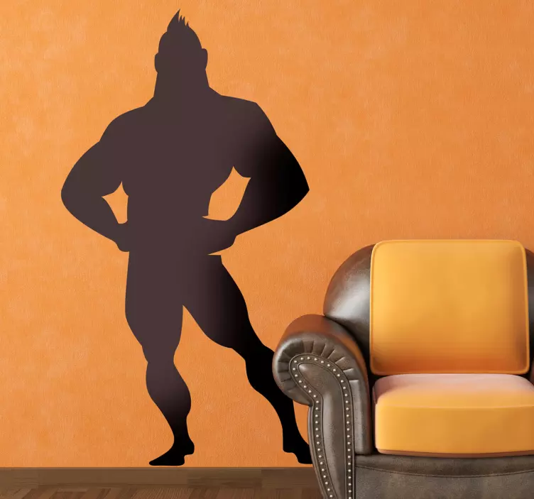 Kids Comic StrongMan Wall Decal - TenStickers