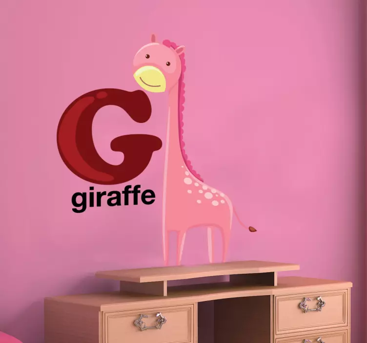 Kids Letter G Giraffe Sticker - TenStickers