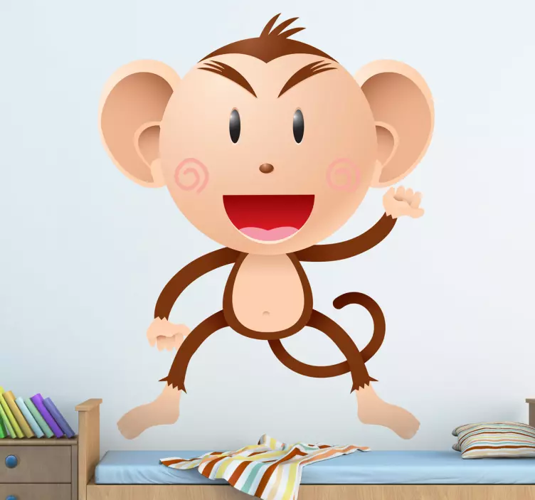 Kids Naughty Monkey Wall Sticker - TenStickers