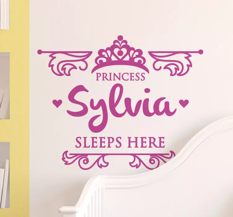 Kids Princess Sleeps Here Wall Sticker - TenStickers