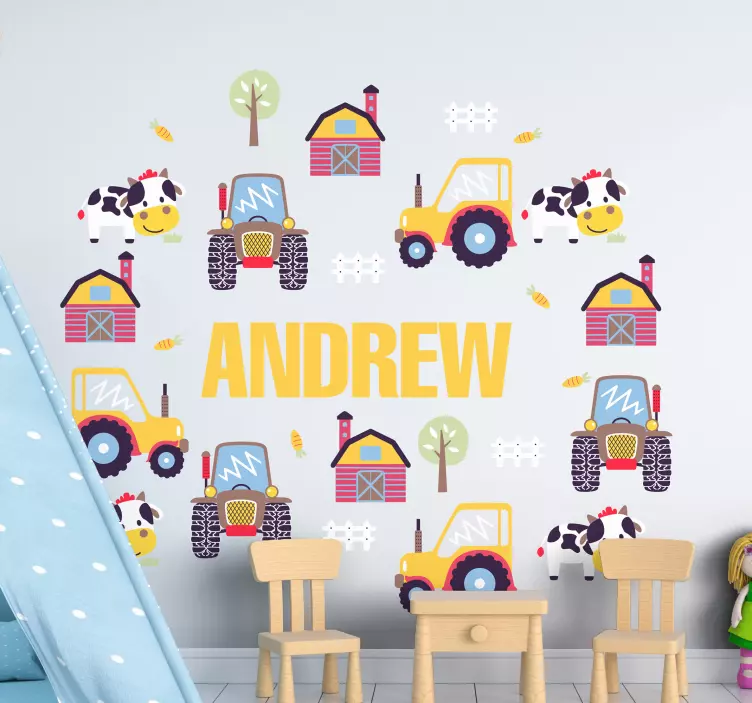 Kid's sticker farm theme customization - TenStickers