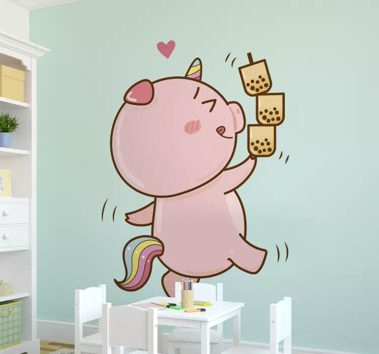 Kid's sticker playful unicorn design - TenStickers