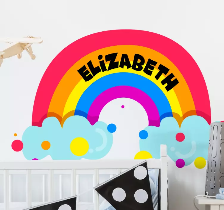 Kid's sticker rainbow custom name - TenStickers