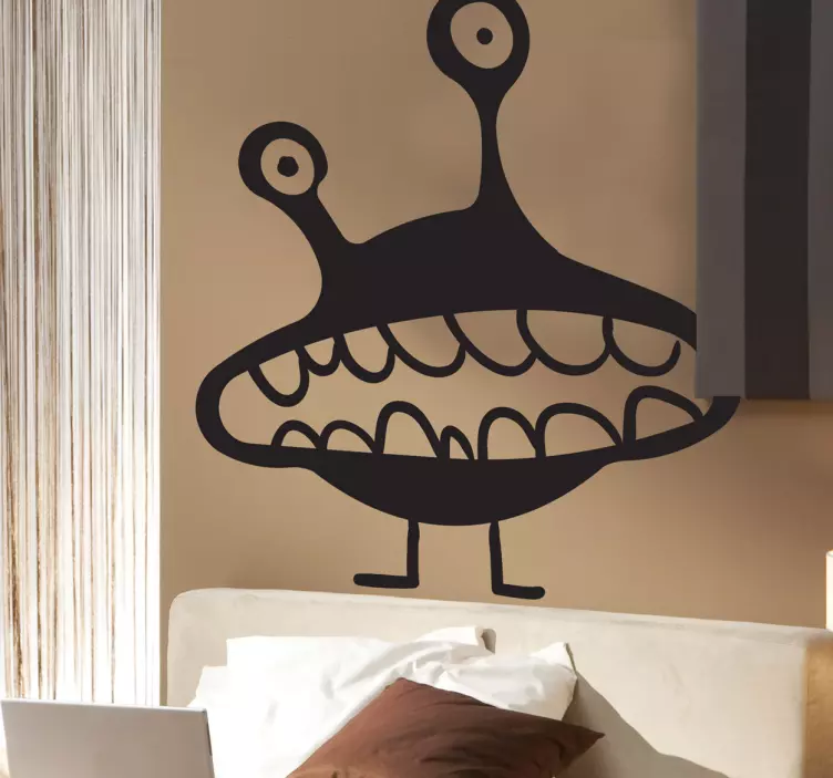Kids Toothy Alien Wall Sticker - TenStickers