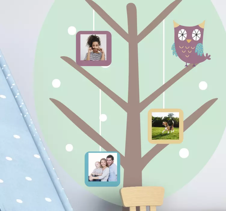 Kids tree with photos tree wall sticker - TenStickers