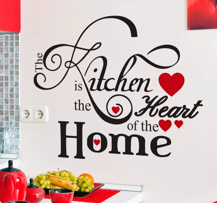 Kitchen is the heart of the home wall sticker - TenStickers