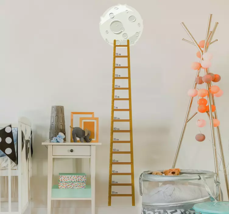 Ladder to the Moon Height Chart Decal - TenStickers