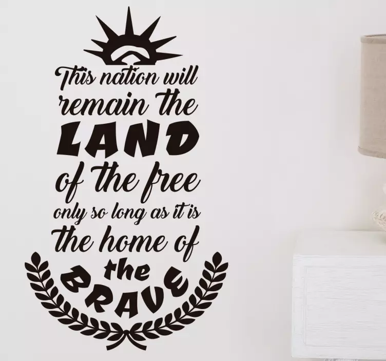 LAND OF THE BRAVE wall stickers quotes - TenStickers