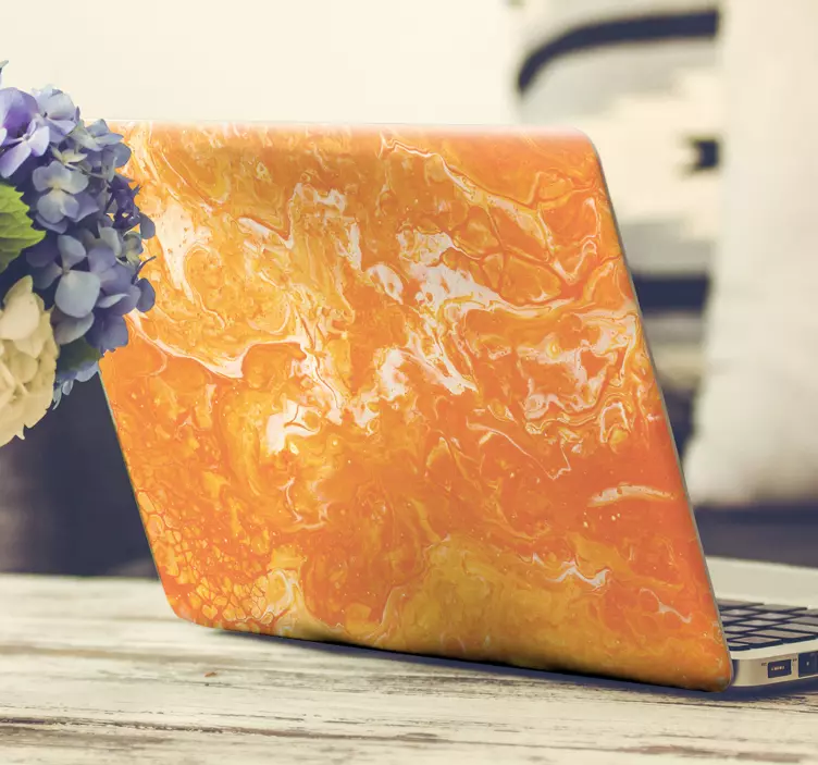 Laptop skin in vibrant orange design - TenStickers