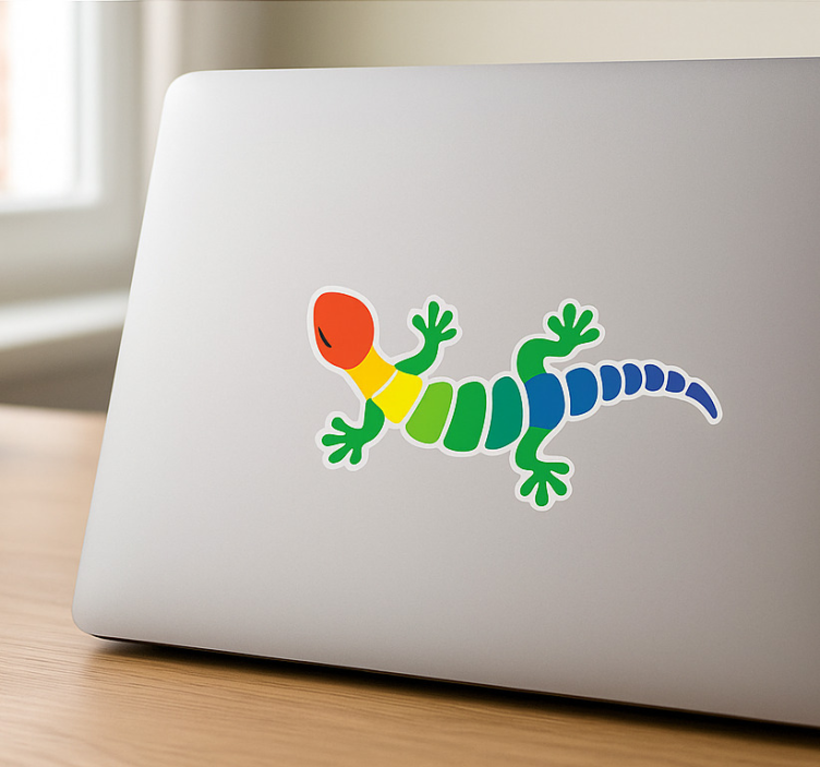 Laptop sticker colorful gecko - TenStickers