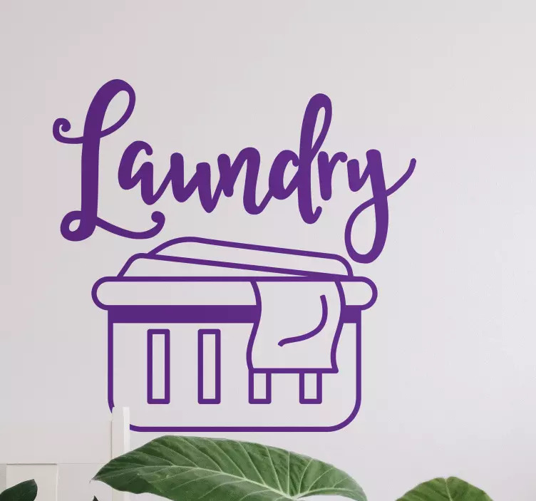 Laundry basket text wall sticker - TenStickers