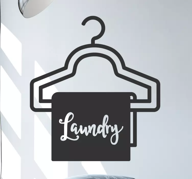 Laundry hung up home text wall sticker - TenStickers