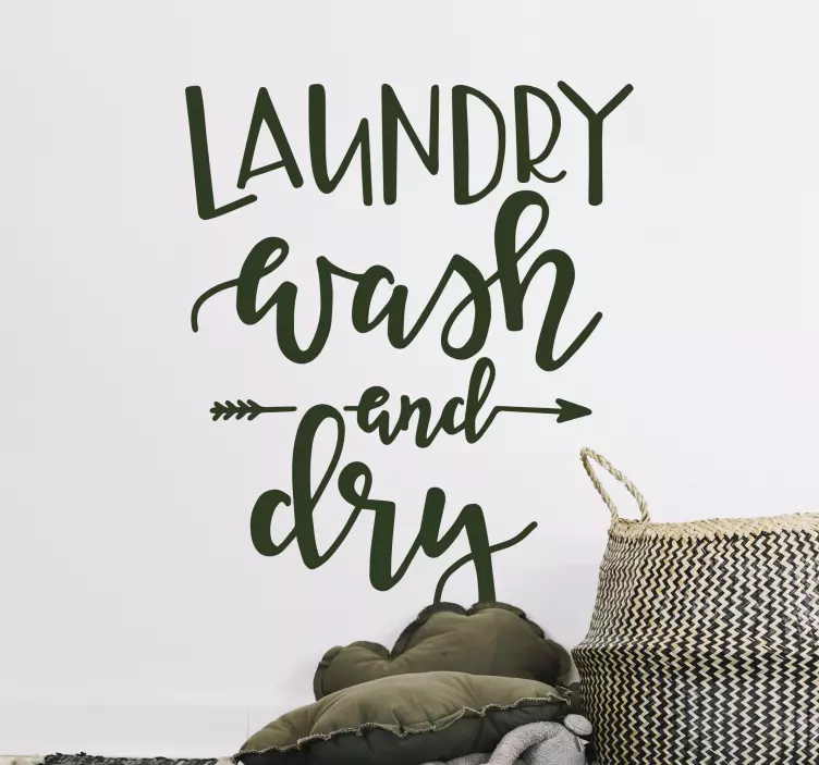 Laundry wash and dry monocolor bathroom wall sticker - TenStickers
