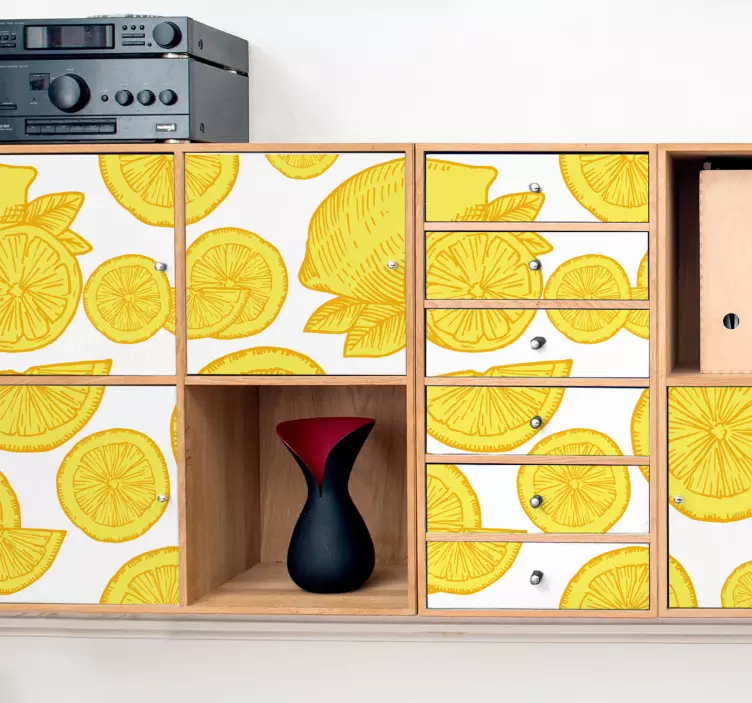 Lemon Slice Pattern fruit sticker - TenStickers