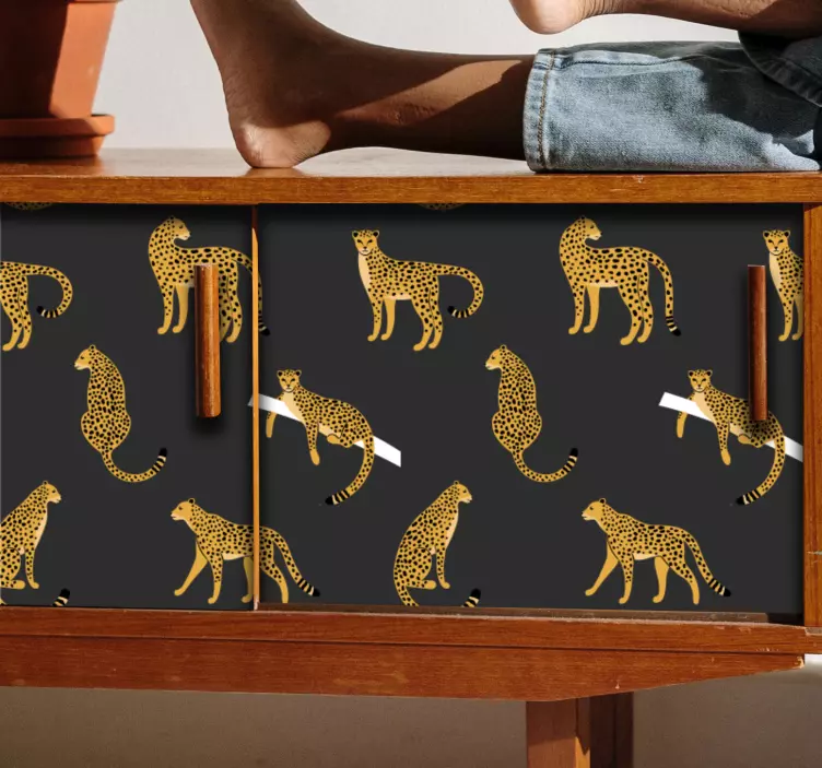 Leopards on dark background furniture sticker - TenStickers