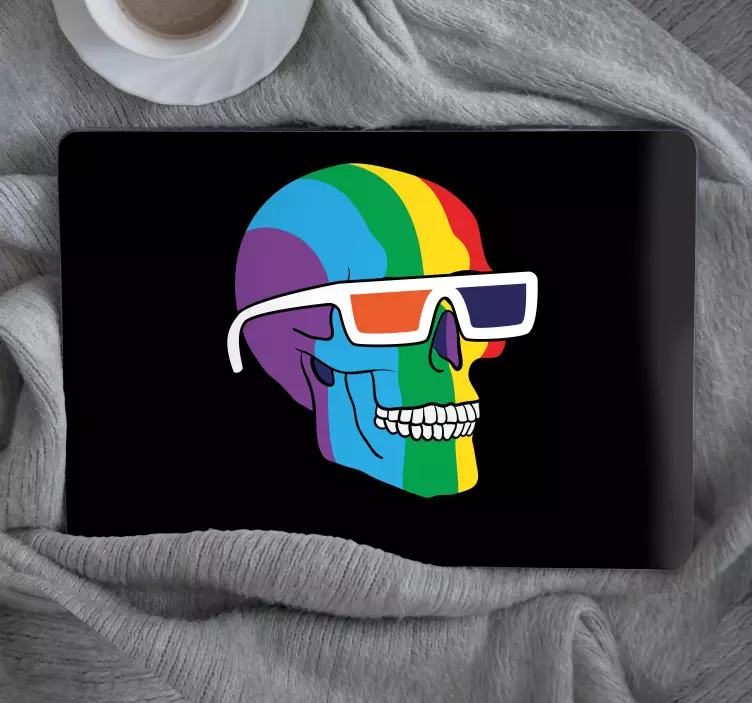 Lgbt color skull laptop skins sticker - TenStickers
