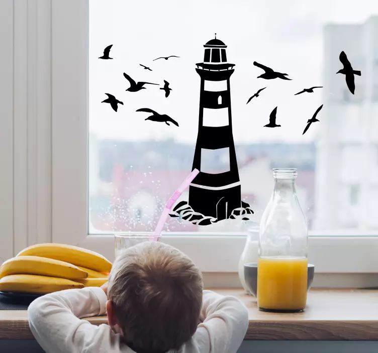 Lighthouse featured window sticker - TenStickers