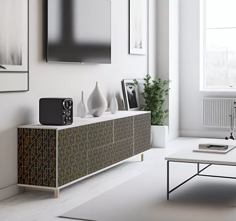 Lignes noires et dorées line sticker - TenStickers