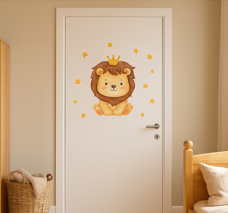 Lion for kids door sticker - TenStickers