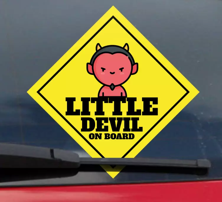 Little devil baby on board sticker - TenStickers