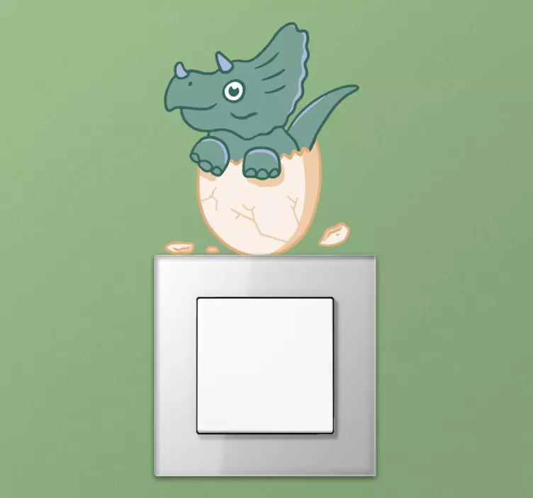 Little Dinosaur Light Switch Sticker - TenStickers