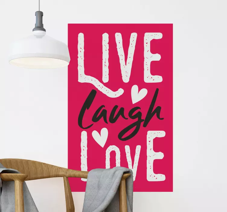 Live laugh love text quote wall sticker - TenStickers