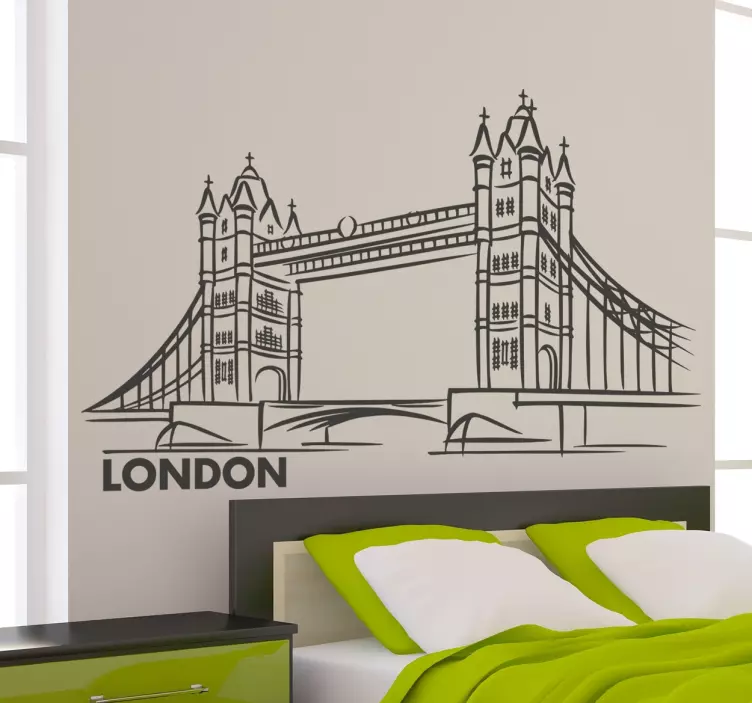 London Bridge sketch London wall sticker - TenStickers