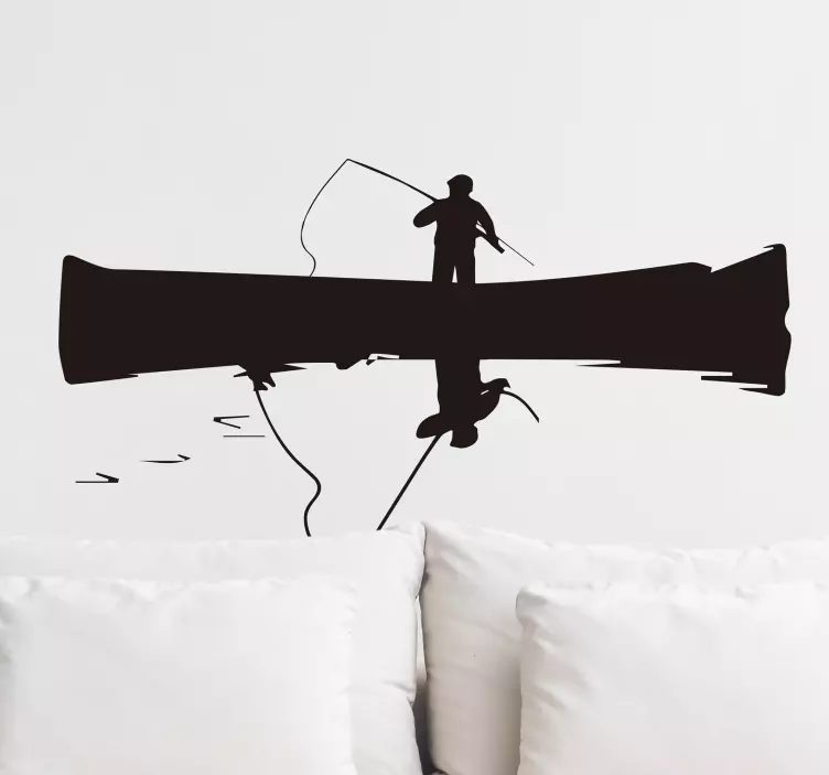 Lone Fisherman Reflection headboard wall sticker - TenStickers