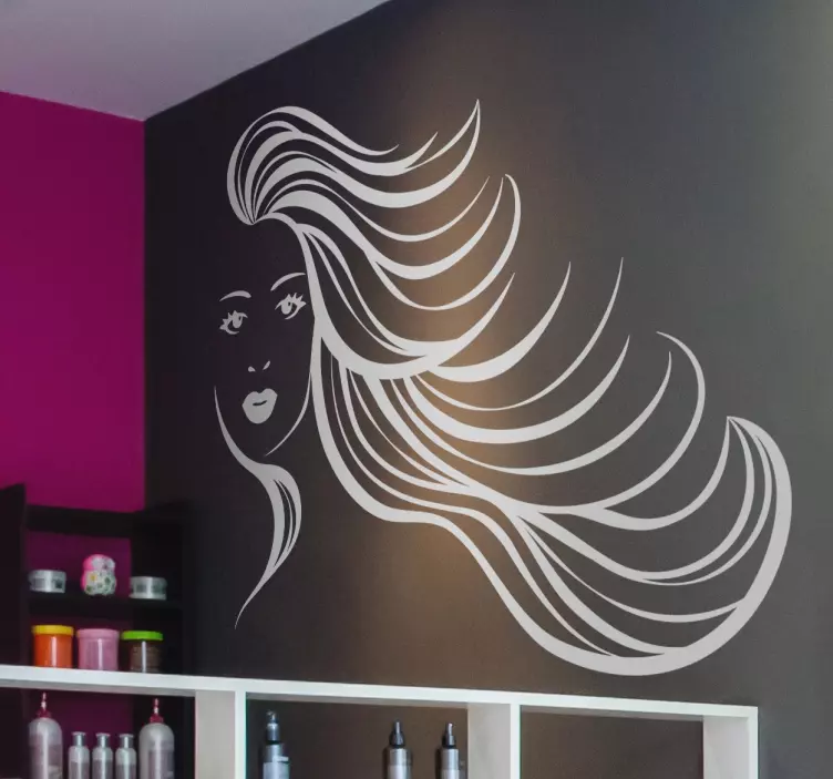 Long Hair Female Wall Sticker - TenStickers