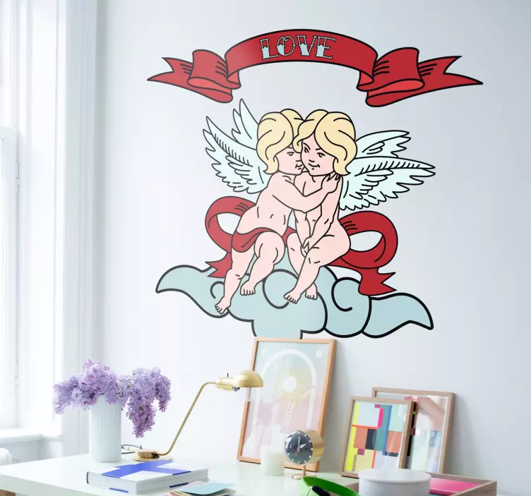 Love angels valentine´s day sticker - TenStickers