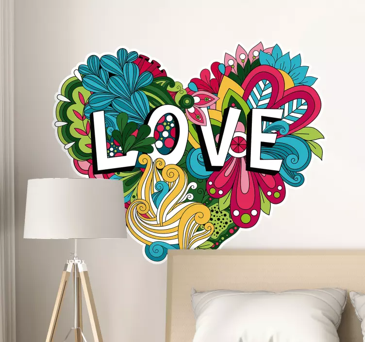 love flower vinyl wall sticker - TenStickers