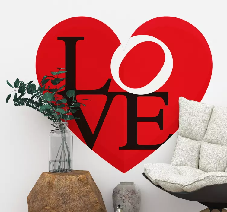 Love heart vinyl wall sticker - TenStickers