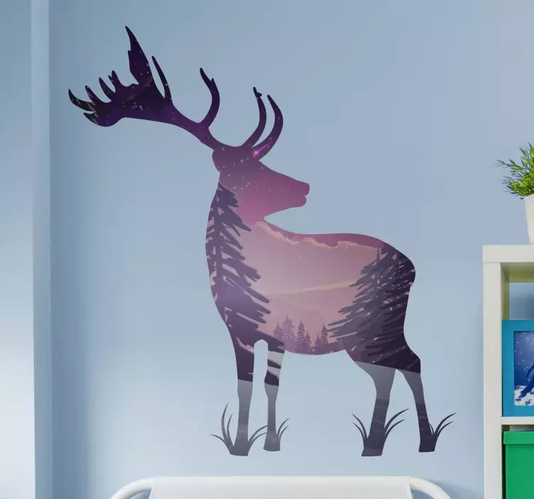 Magic stag animal wall sticker - TenStickers
