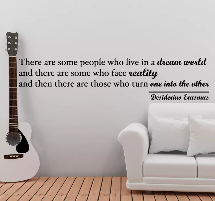 Make your dream into reality book quote decal - TenStickers