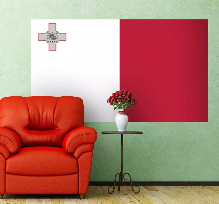 Malta Country Banner flag decal - TenStickers