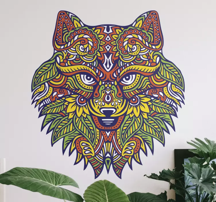 Mandala wolf wild animal decal - TenStickers