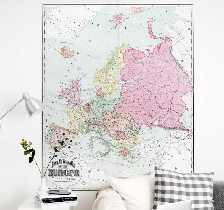 Map of 1900 Europe Wall Sticker - TenStickers