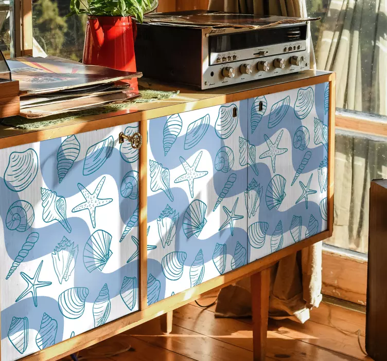 Marine Shells Pattern object sticker - TenStickers