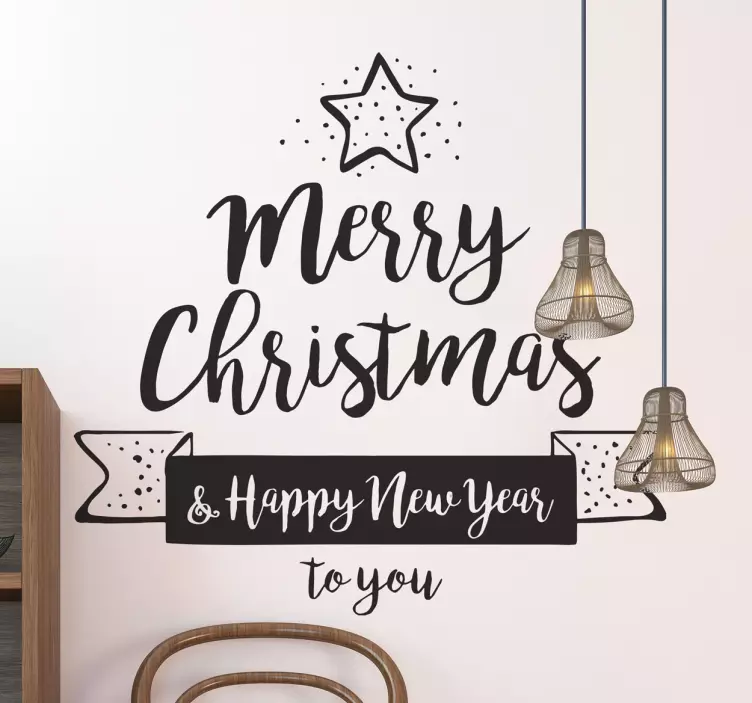 Merry christmas festival  vinyl  sticker - TenStickers