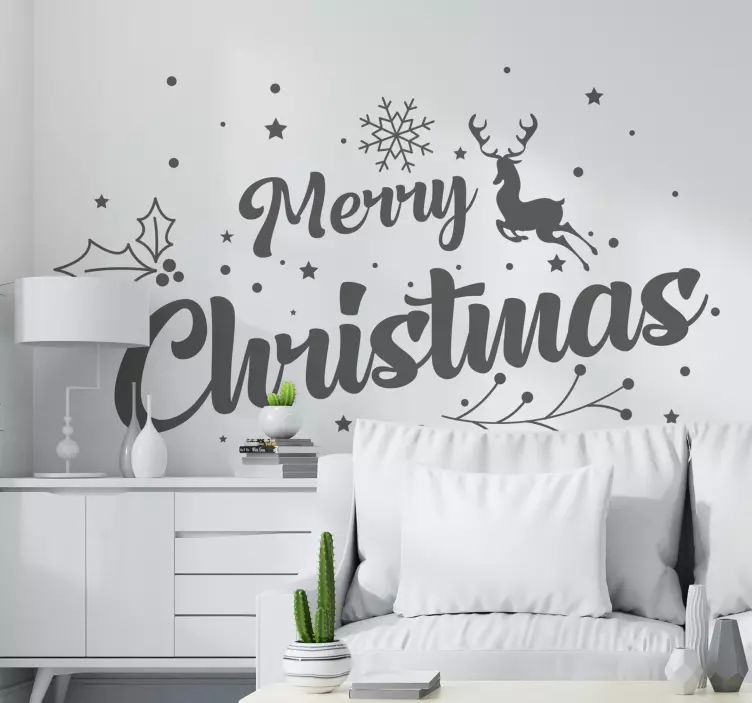 Merry Christmas composition text sticker - TenStickers