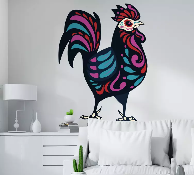 Mexican rooster farm animal wall decal - TenStickers