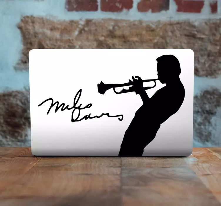 Miles Davis silhouette laptop skins - TenStickers