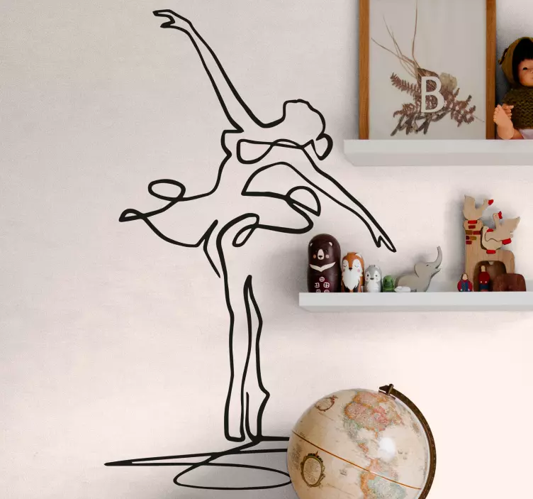 Minimalist Ballerina dance wall sticker - TenStickers