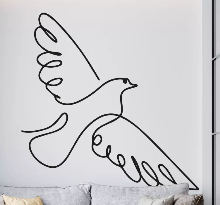 Minimalist dove bird wall sticker - TenStickers