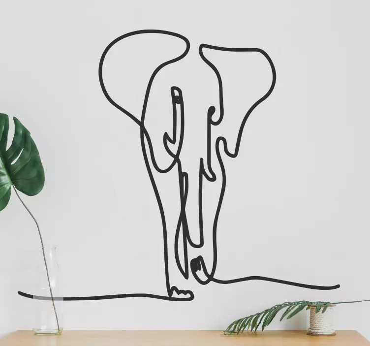 Minimalist Elephant animal wall decal - TenStickers
